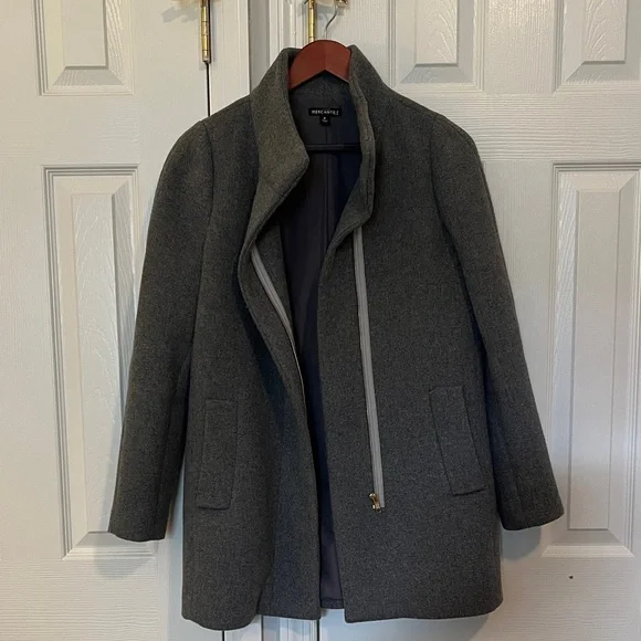 J. Crew Charcoal Gray Trench Coat - Picture 1 of 5